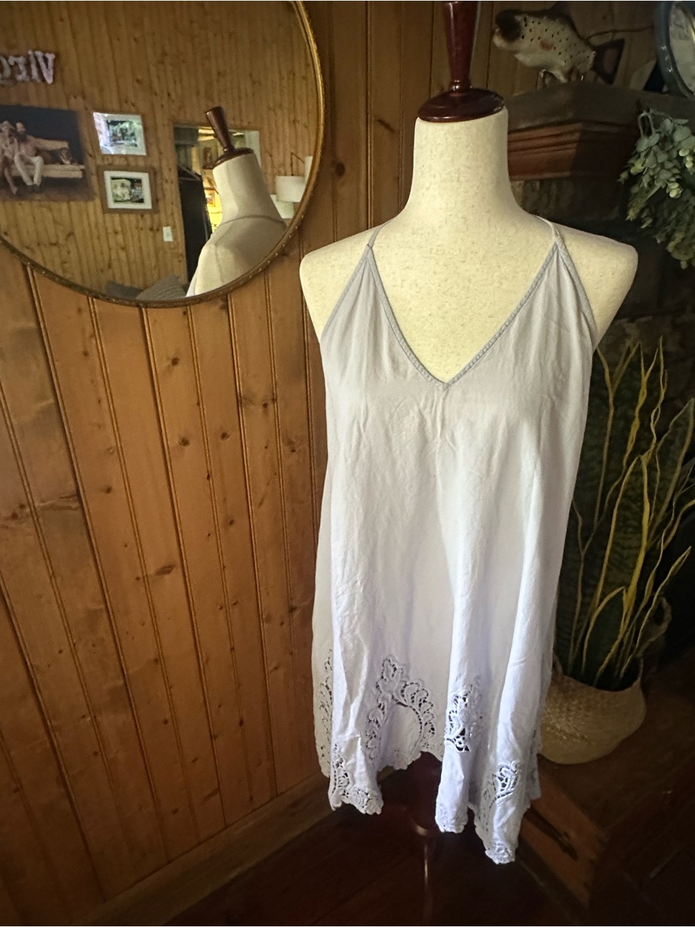 Free People Blue Lace-Trim Dress